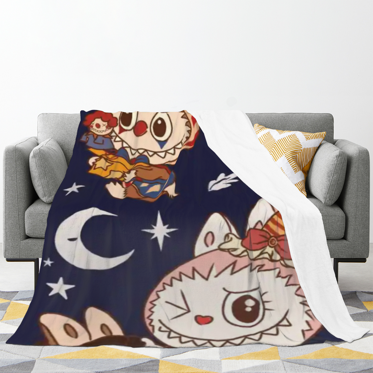 Hazy Carnival Muted Sage Art Decorative Flannel Blanket