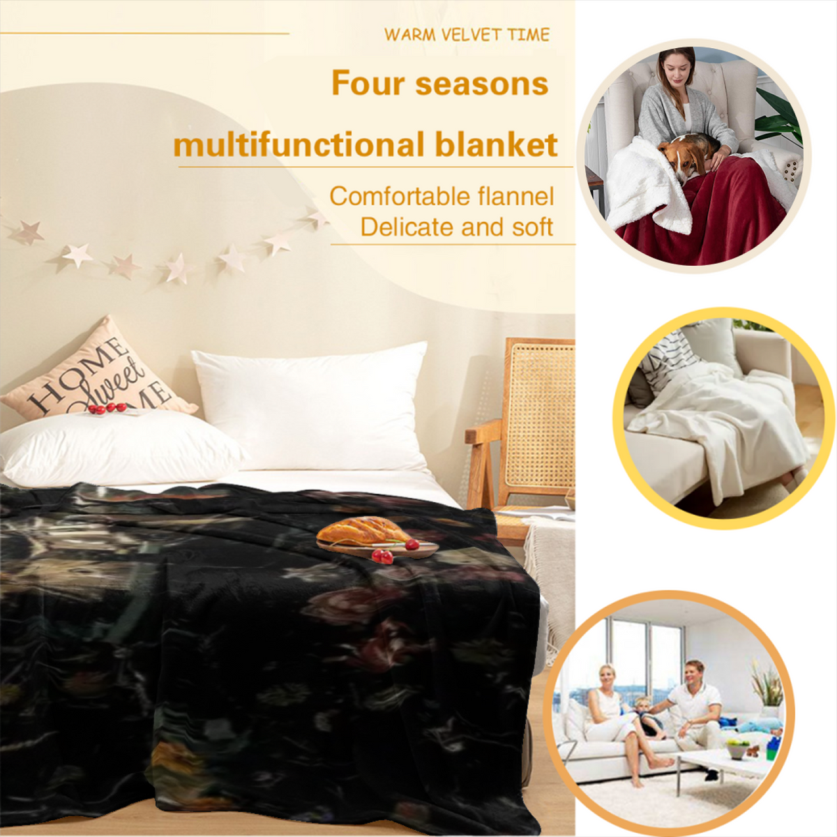 Luminous Breeze Pastel Multicolor Modern Art Decorative Flannel Blanket