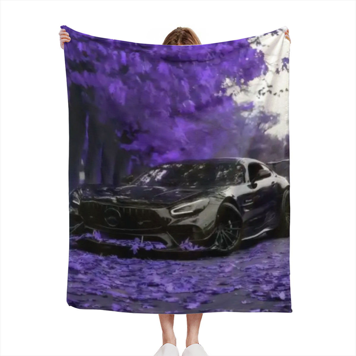 Decorative Flannel Blanket with Oceanic Flora Cozy Cottage Artwork