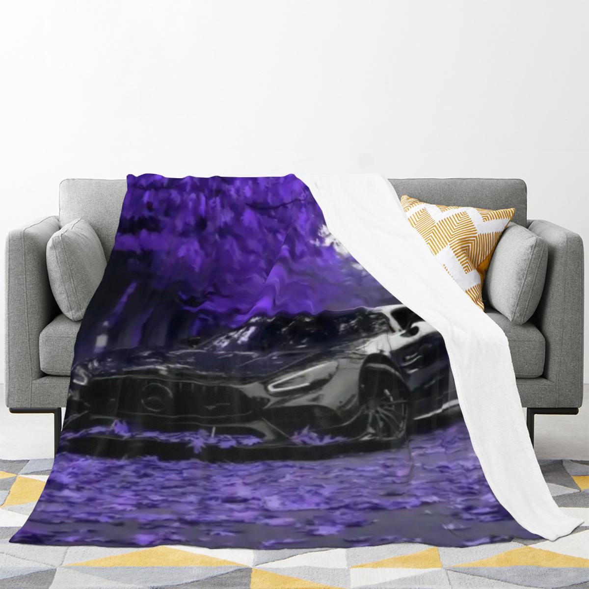 Decorative Flannel Blanket with Oceanic Flora Cozy Cottage Artwork