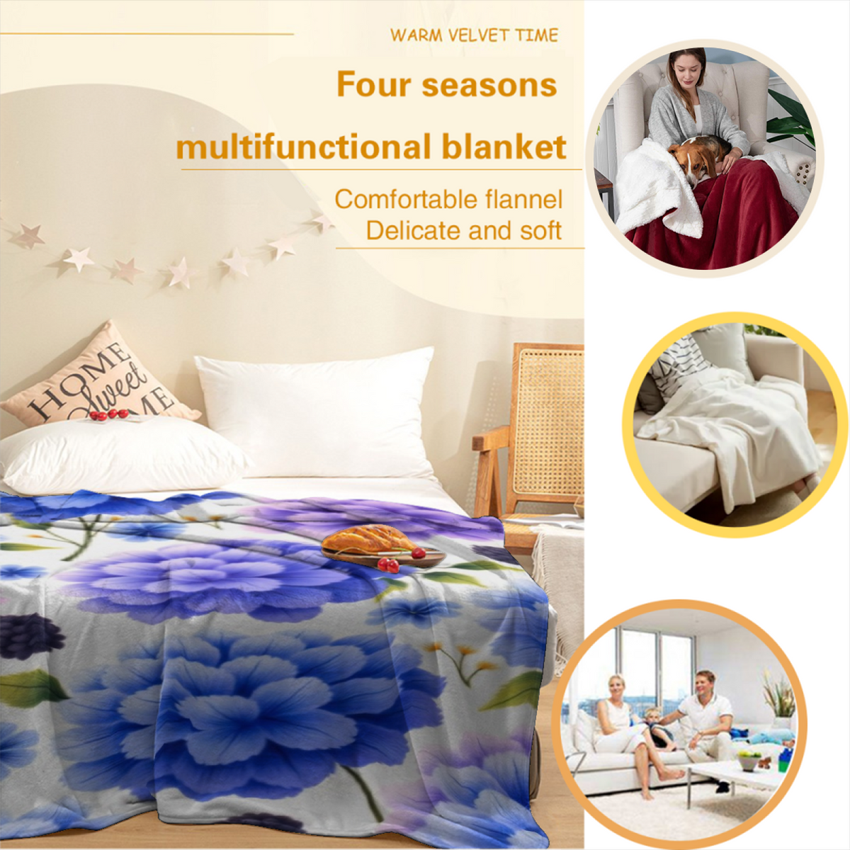 Soft Minimalist All-Season Flannel Blanket ¨C Coastal Grove Collection