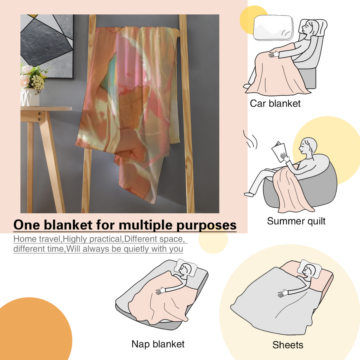 Cinnamon Petal Home Accent Soft Flannel Blanket ¨C Warm Coral