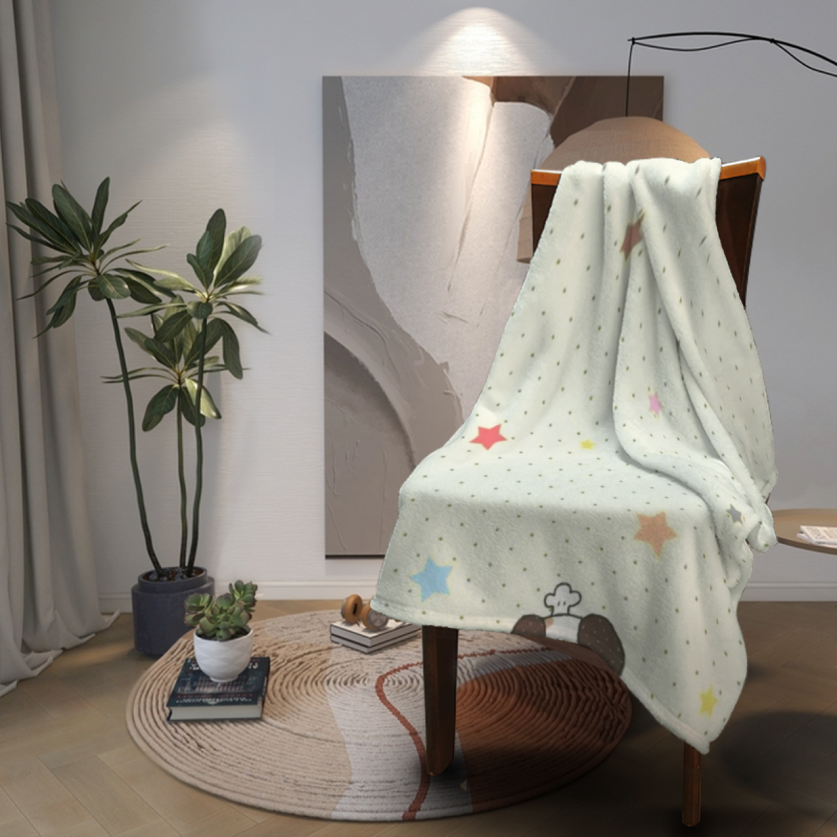 Earthy Neutral Burnished Valley Lightweight Flannel Throw ¨C Contemporary Pattern
