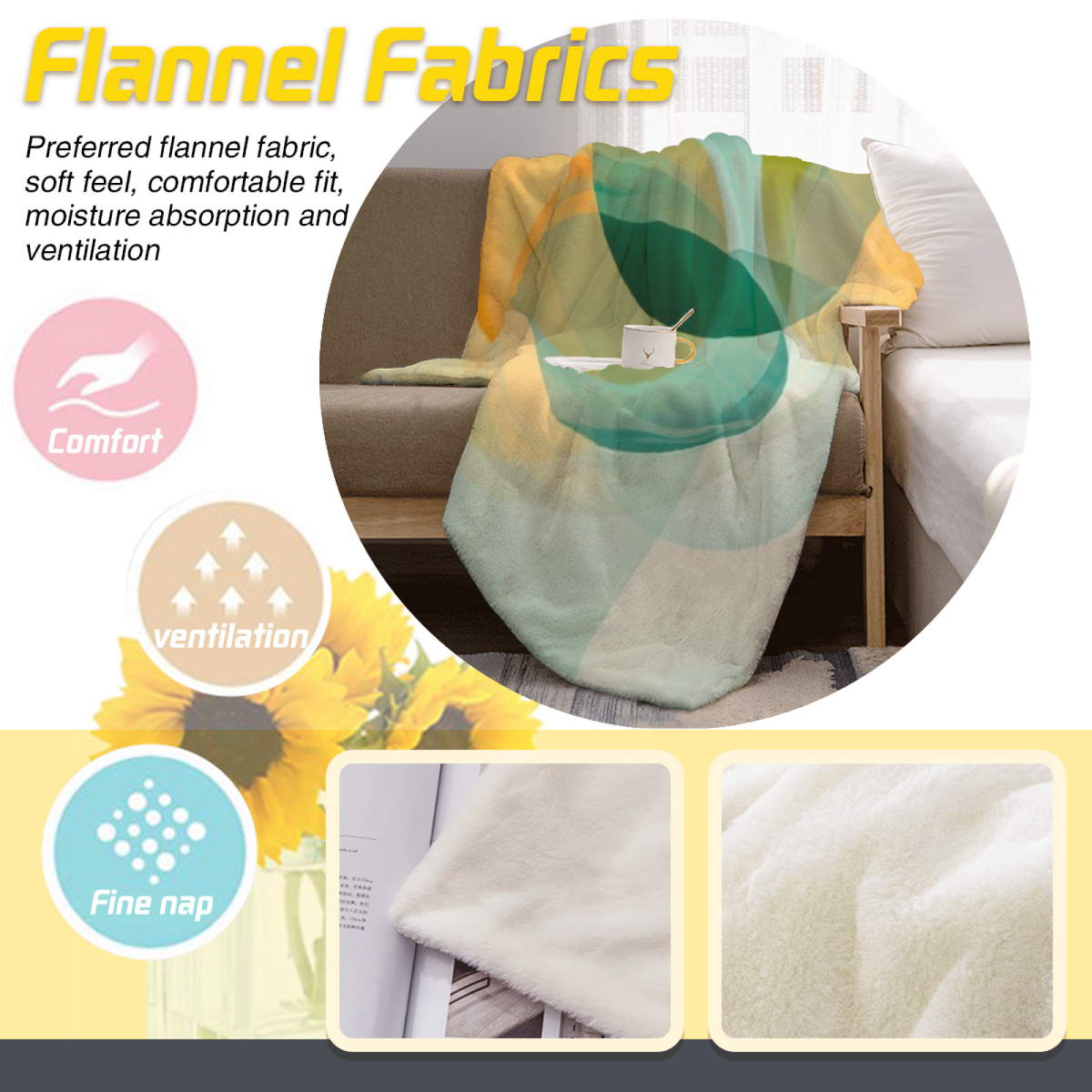 Meadow Echo Pastel Multicolor Art Decorative Flannel Blanket
