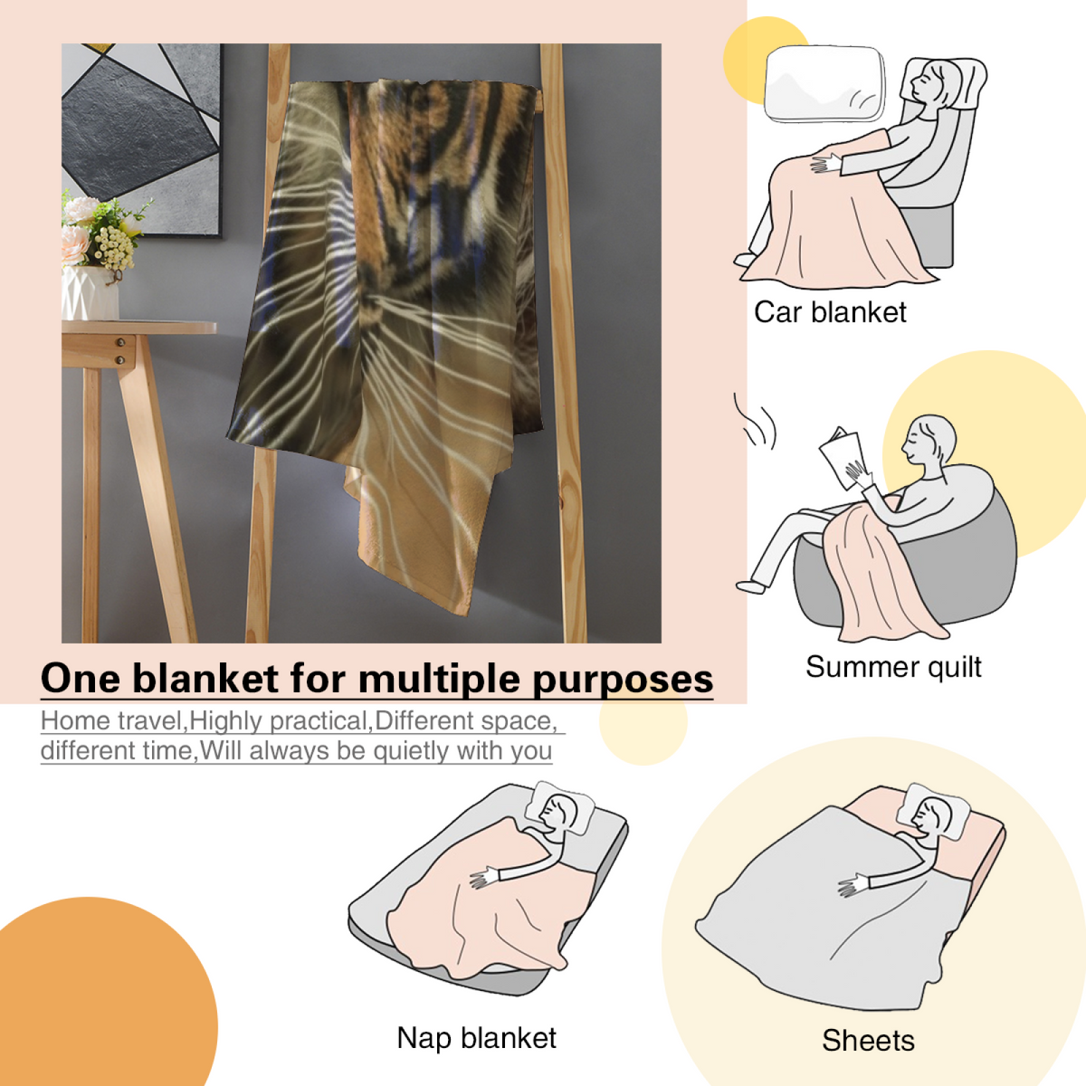 Seaside Ripple Soft Flannel Blanket in Dusty Lilac