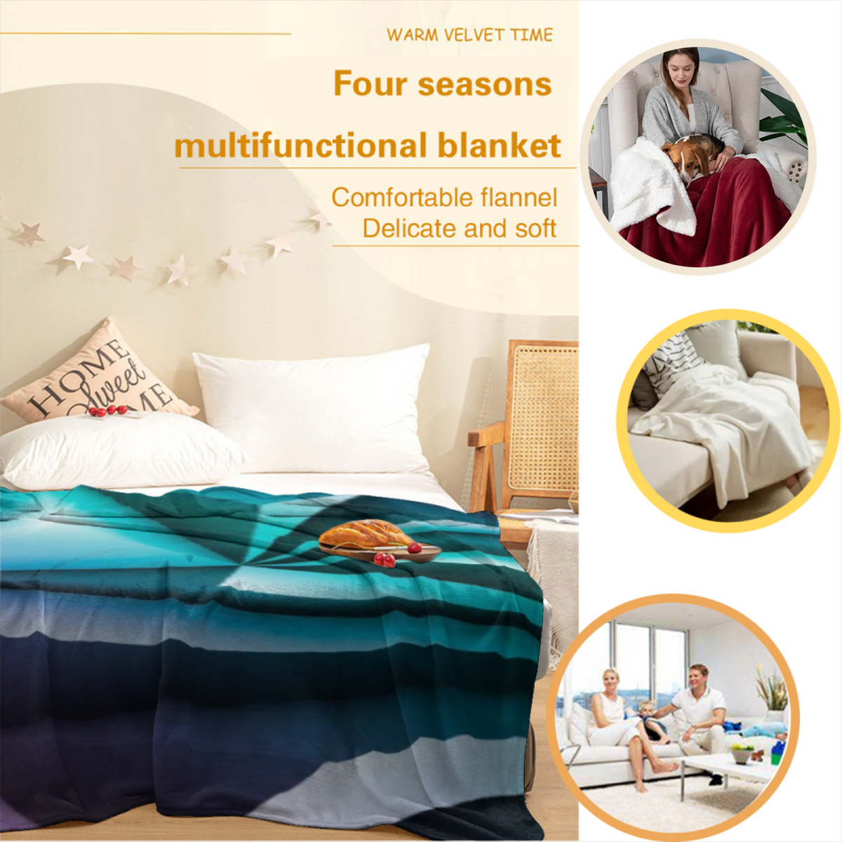 Earthy Neutral Hazy Atlas Soft Flannel Blanket ¨C Contemporary Pattern