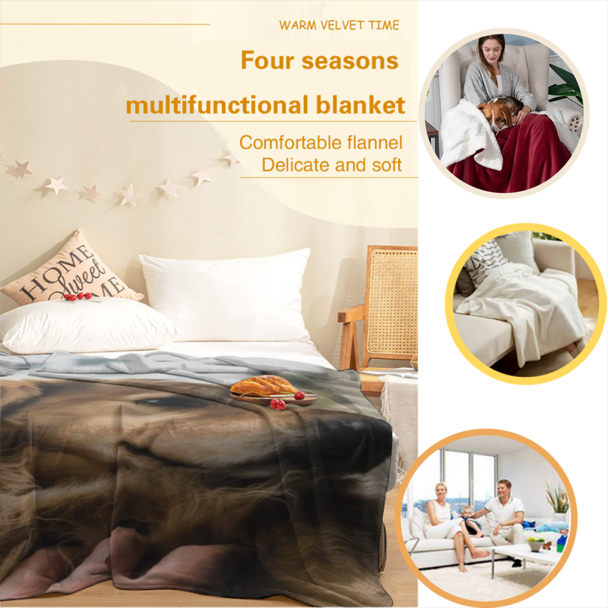 Playful Soft Neutral Coral Serenade Decorative Flannel Blanket