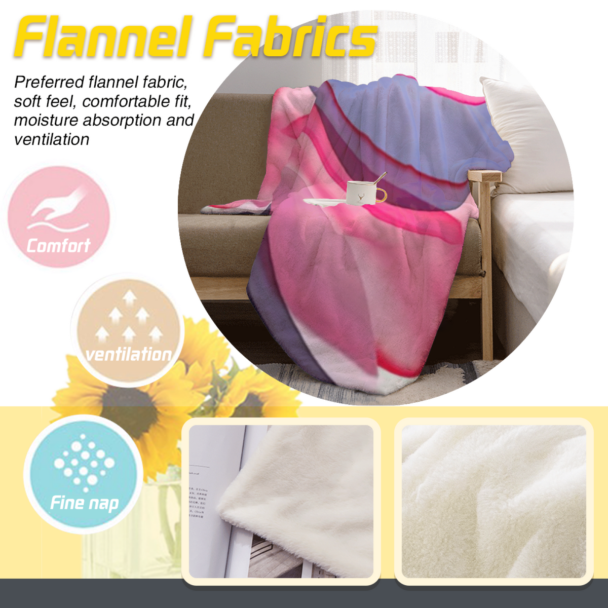 Soft Minimalist Plush Flannel Throw ¨C Burnished Tapestry Collection