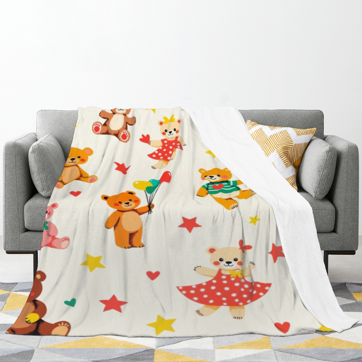 Alpine Sprout Muted Sage Art Flannel Throw Blanket