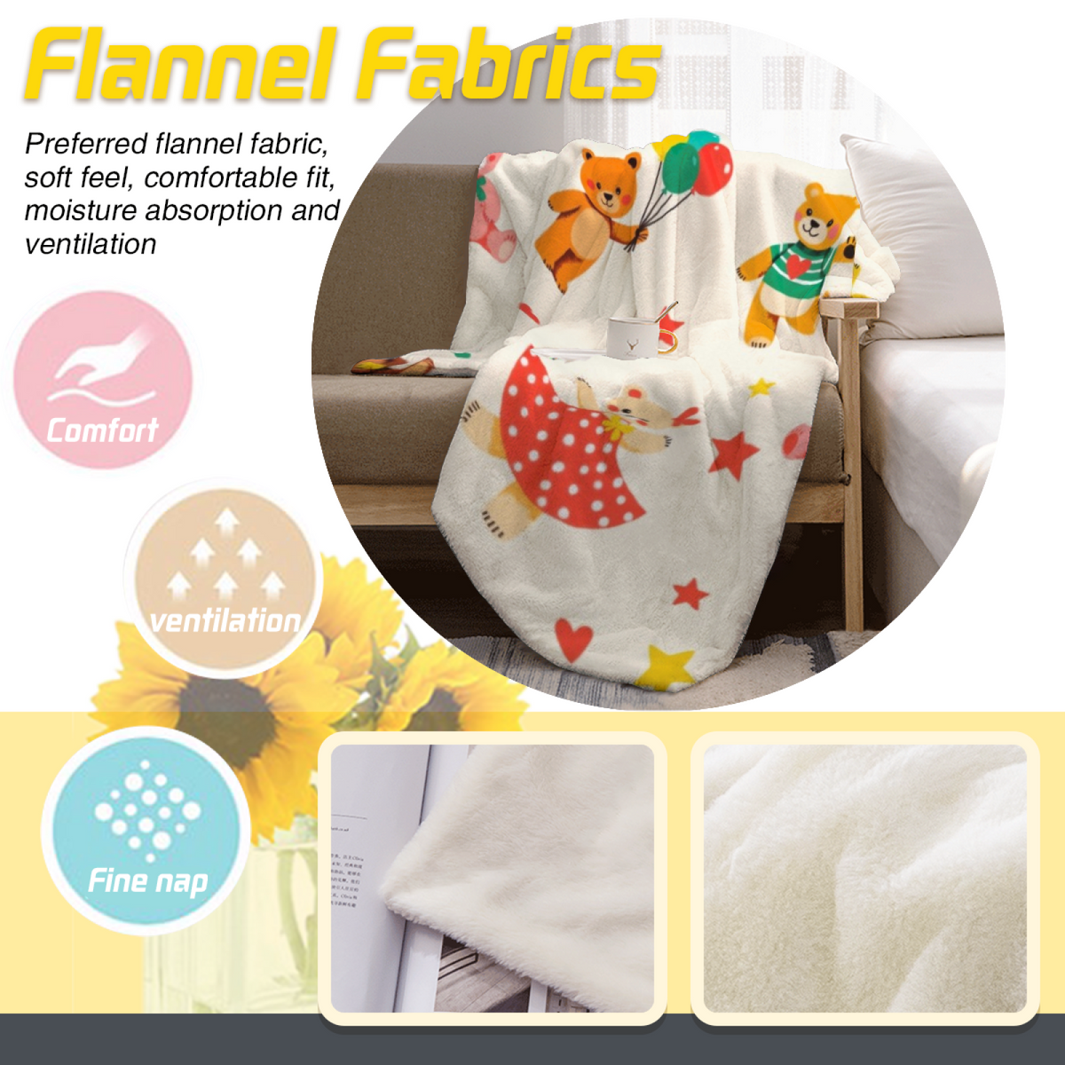 Alpine Sprout Muted Sage Art Flannel Throw Blanket