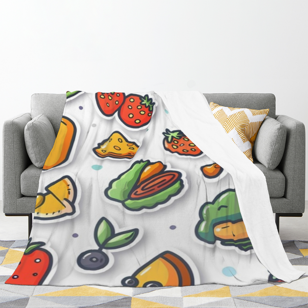 Electric Picnic Soft Neutral Art Decorative Flannel Blanket