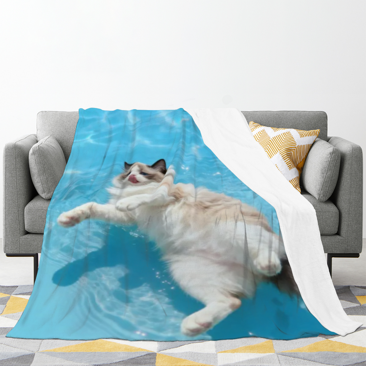 Frosted & Sanctuary Playful Graphic Plush Flannel Throw