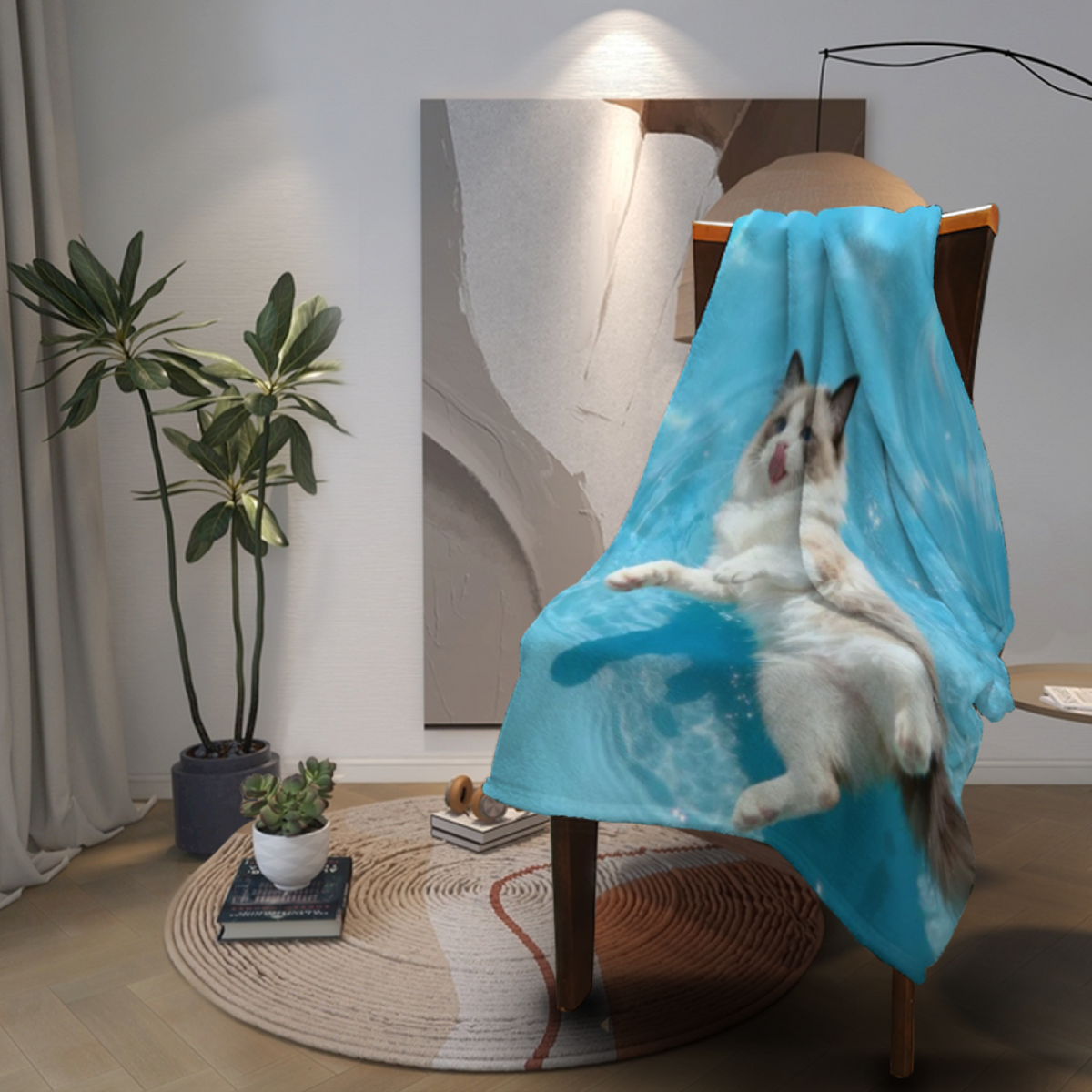 Frosted & Sanctuary Playful Graphic Plush Flannel Throw