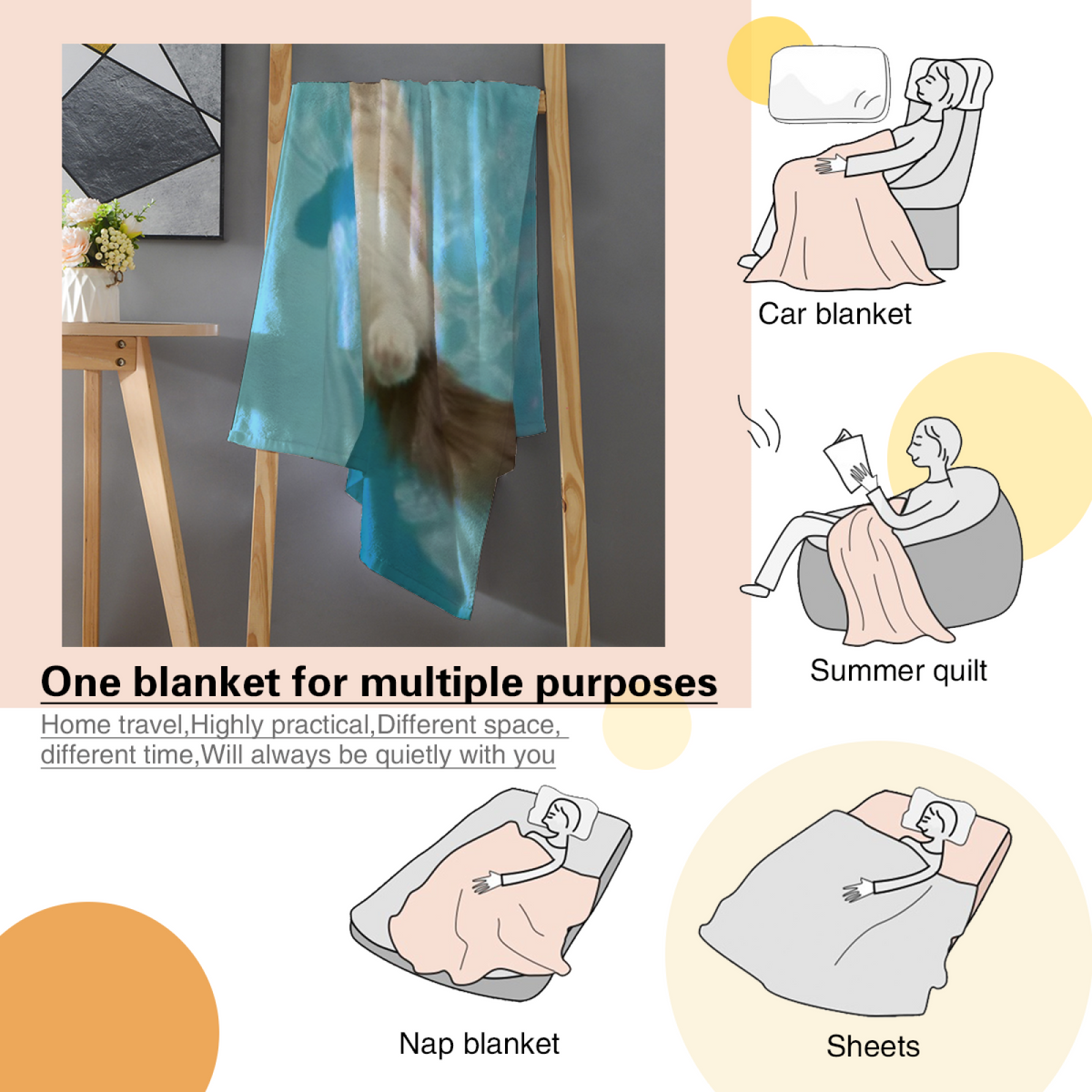 Frosted & Sanctuary Playful Graphic Plush Flannel Throw