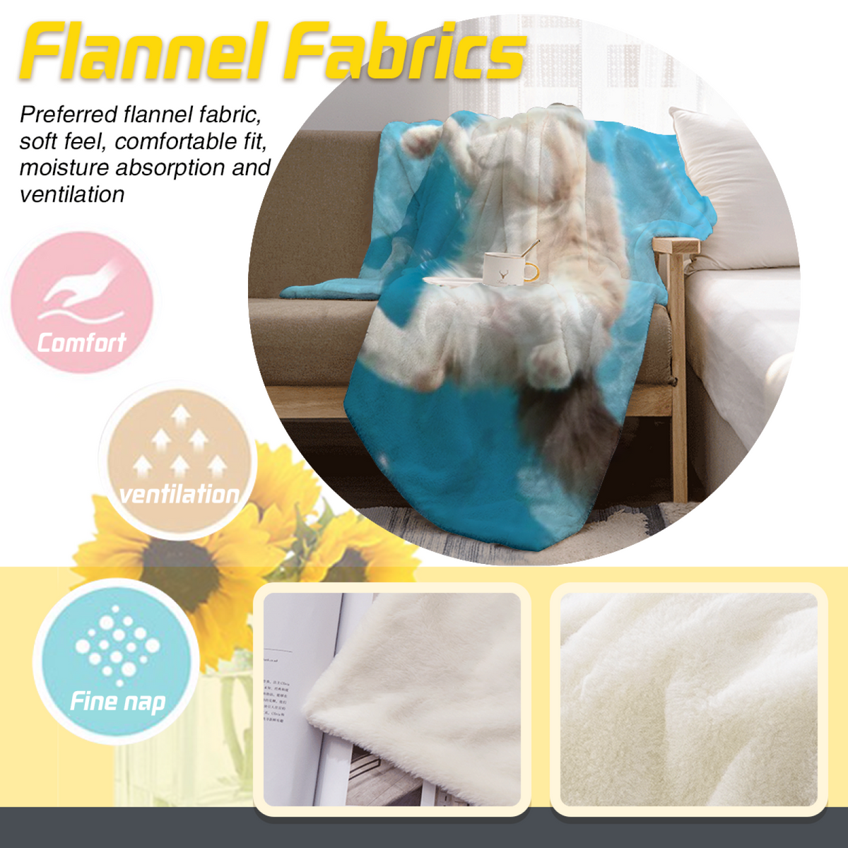 Frosted & Sanctuary Playful Graphic Plush Flannel Throw
