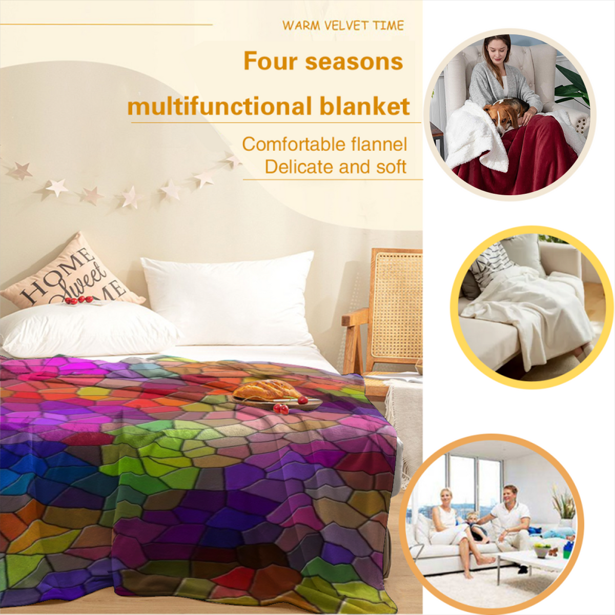 Gilded Flora Muted Sage Art Flannel Throw Blanket