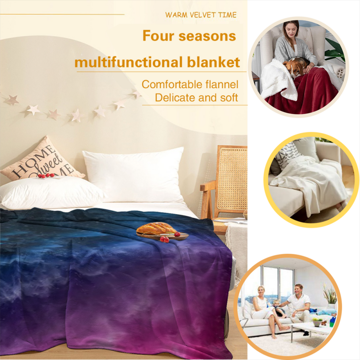 Earthy Neutral Rustic Picnic Lightweight Flannel Throw ¨C Contemporary Pattern