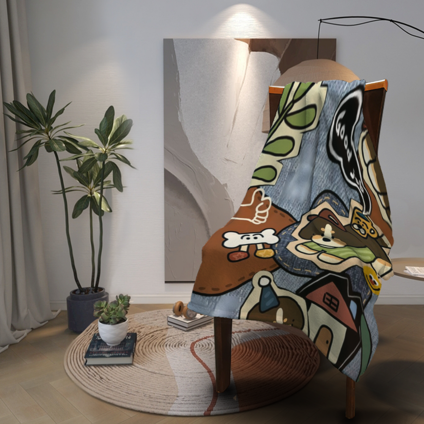 Colorful Decorative Art Throw Blanket ¨C Stylish Contemporary Cozy Blanket