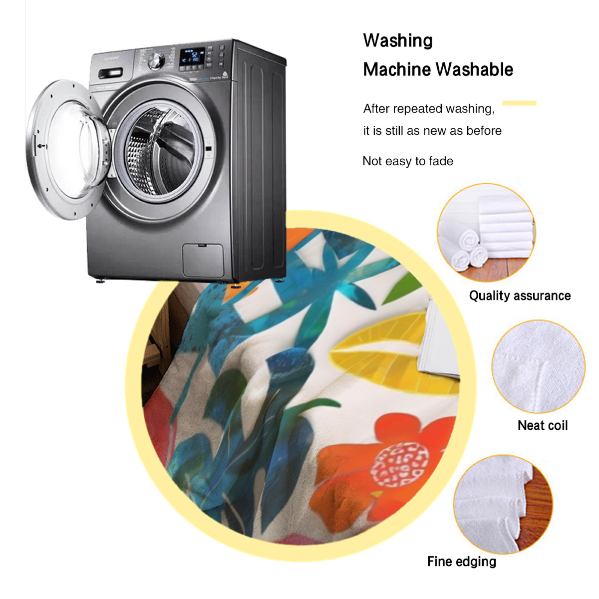 Retro Soft Neutral Ember Meadow All-Season Flannel Blanket