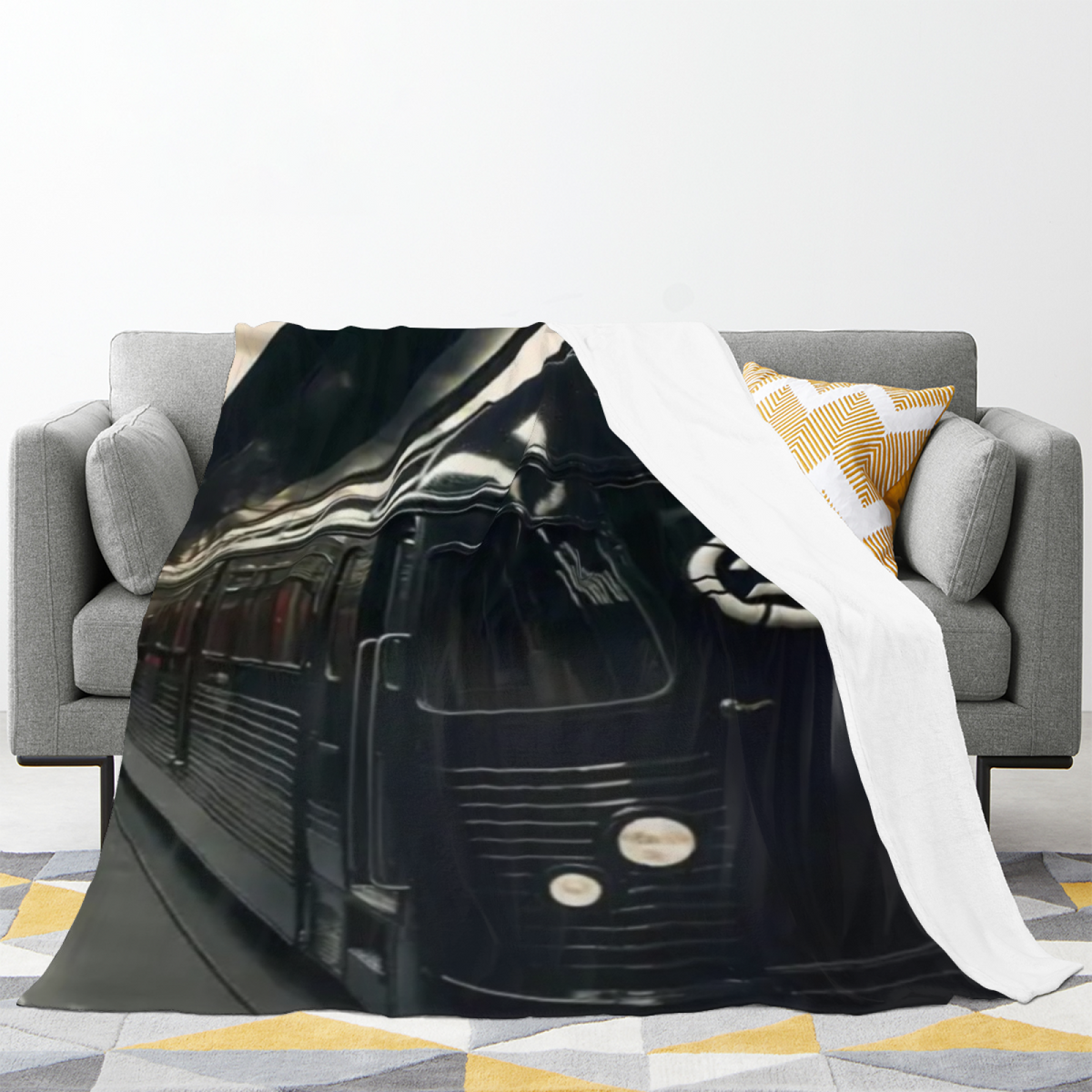 Earthy Neutral Oceanic Galaxy Lightweight Flannel Throw ¨C Contemporary Pattern