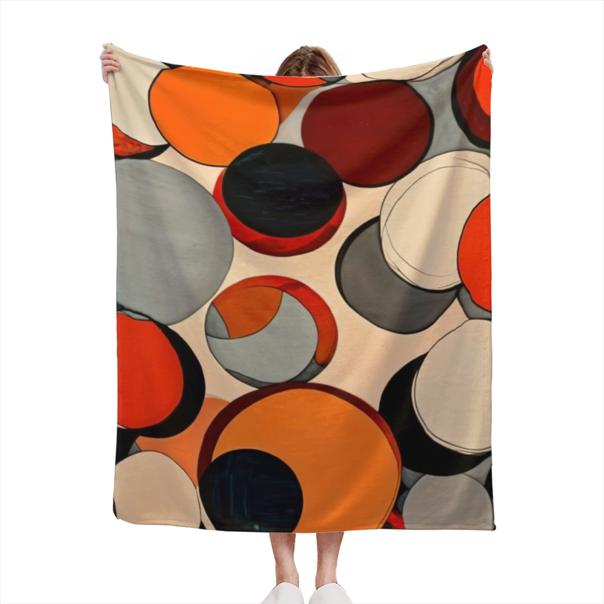 Burnished Blossom Pastel Multicolor Modern Art Decorative Flannel Blanket