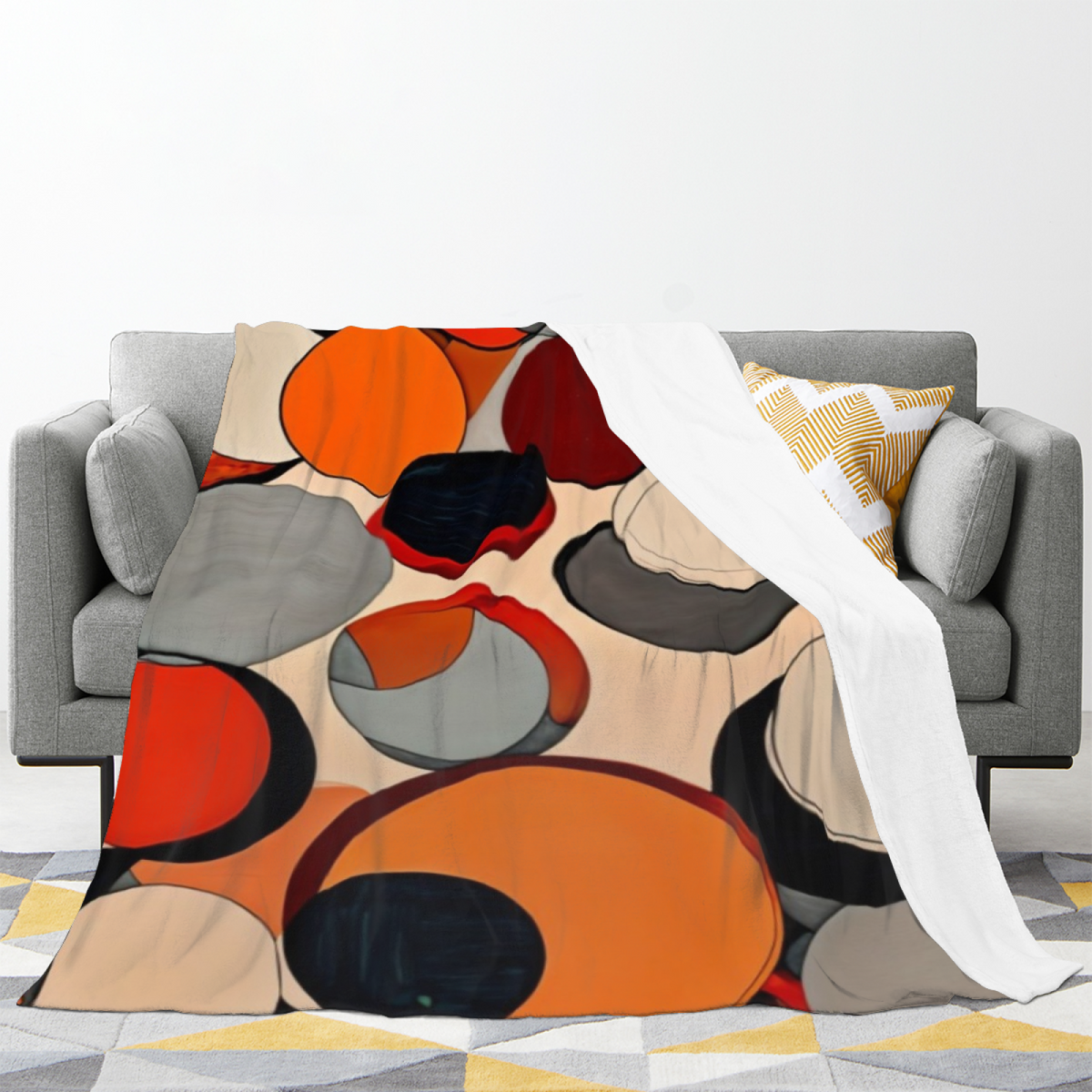 Burnished Blossom Pastel Multicolor Modern Art Decorative Flannel Blanket