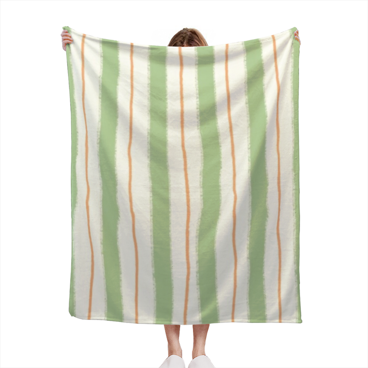 Decorative Ivory Fern Kaleidoscope Plush Flannel Throw