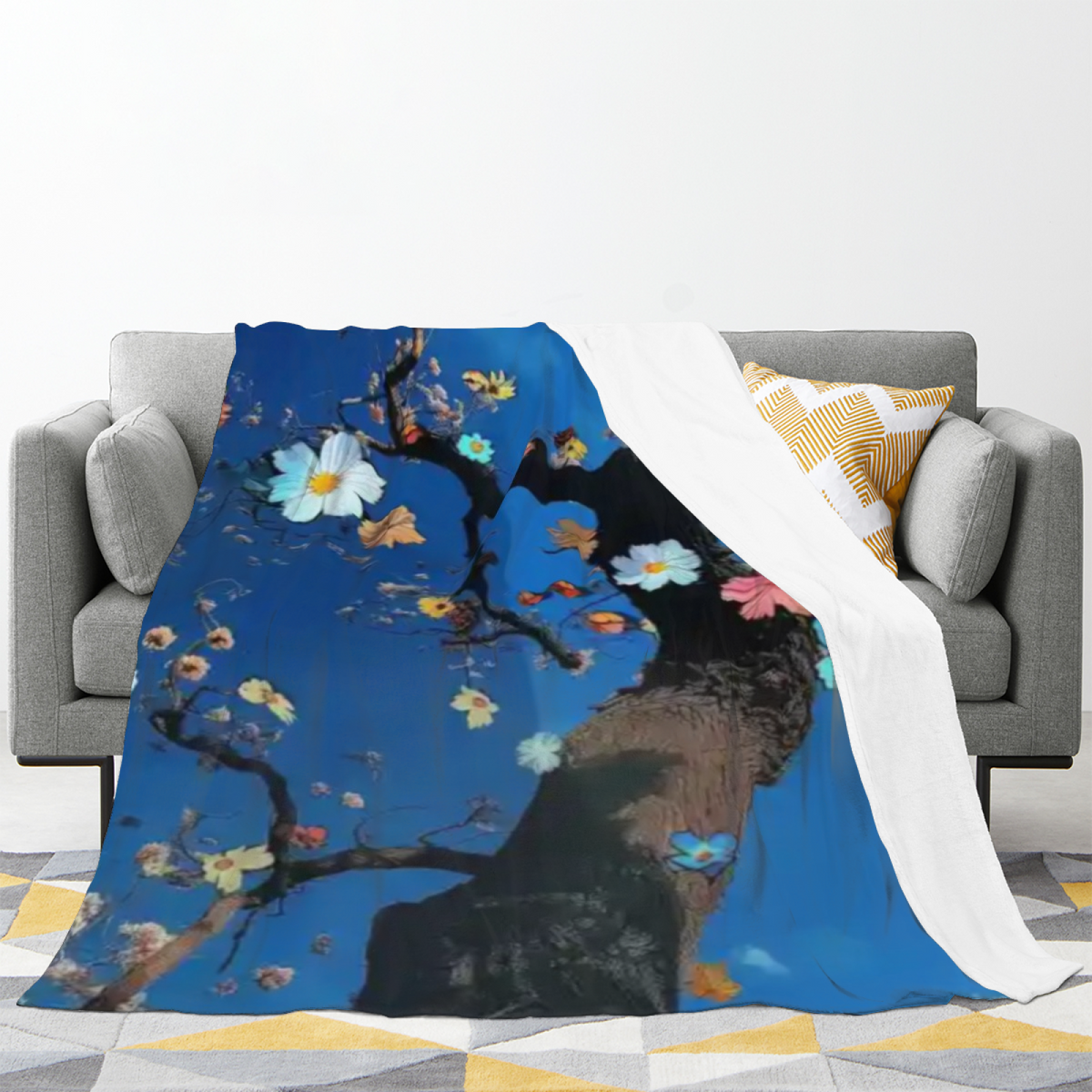 Pastel Multicolor Whimsical Decor Plush Flannel Throw ¨C Riverstone Hearth Edition