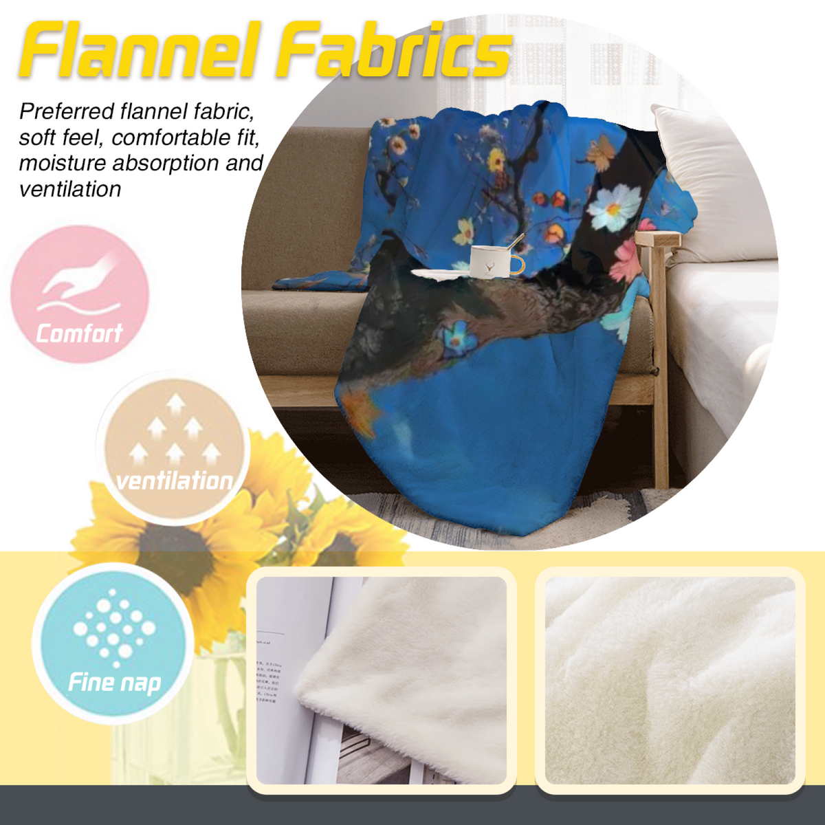 Pastel Multicolor Whimsical Decor Plush Flannel Throw ¨C Riverstone Hearth Edition