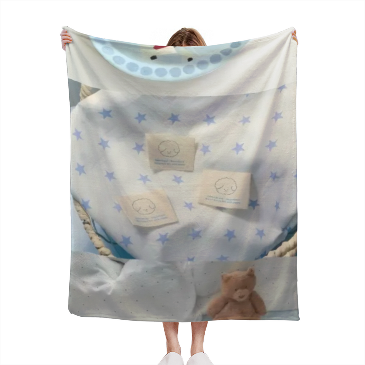 Desert & Horizon Playful Graphic Plush Flannel Throw