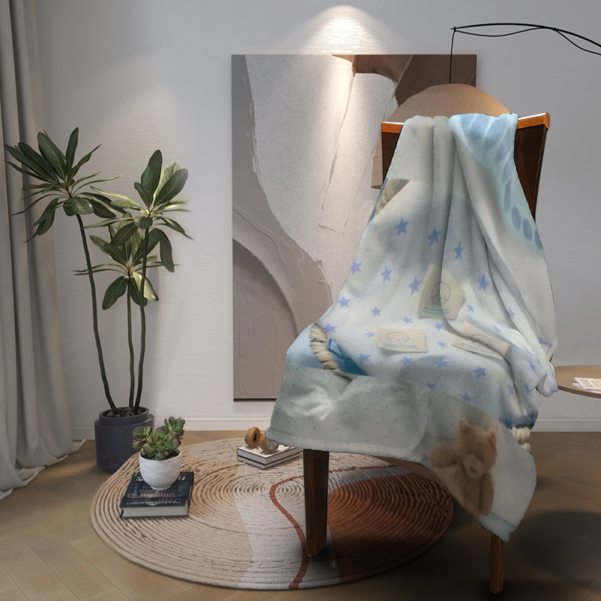 Desert & Horizon Playful Graphic Plush Flannel Throw