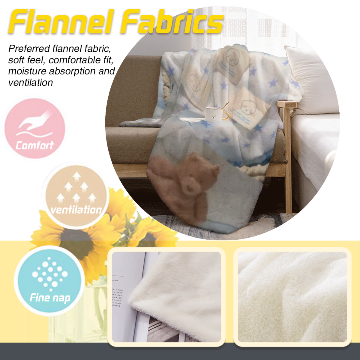 Desert & Horizon Playful Graphic Plush Flannel Throw