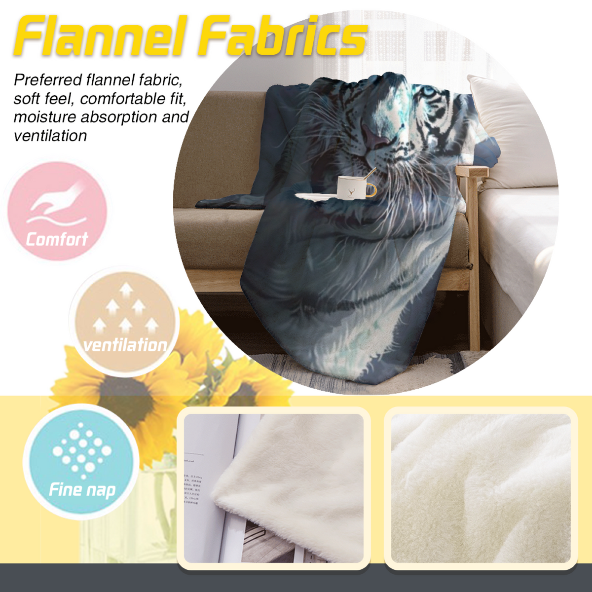 Soft Minimalist All-Season Flannel Blanket ¨C Festival Sprout Collection