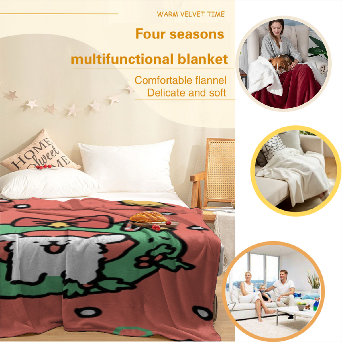 Earthy Neutral Coastal Spectrum Soft Flannel Blanket ¨C Contemporary Pattern