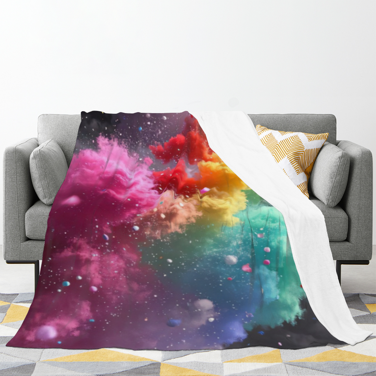 Wildwood Sanctuary Rich Multicolor Modern Art Decorative Flannel Blanket