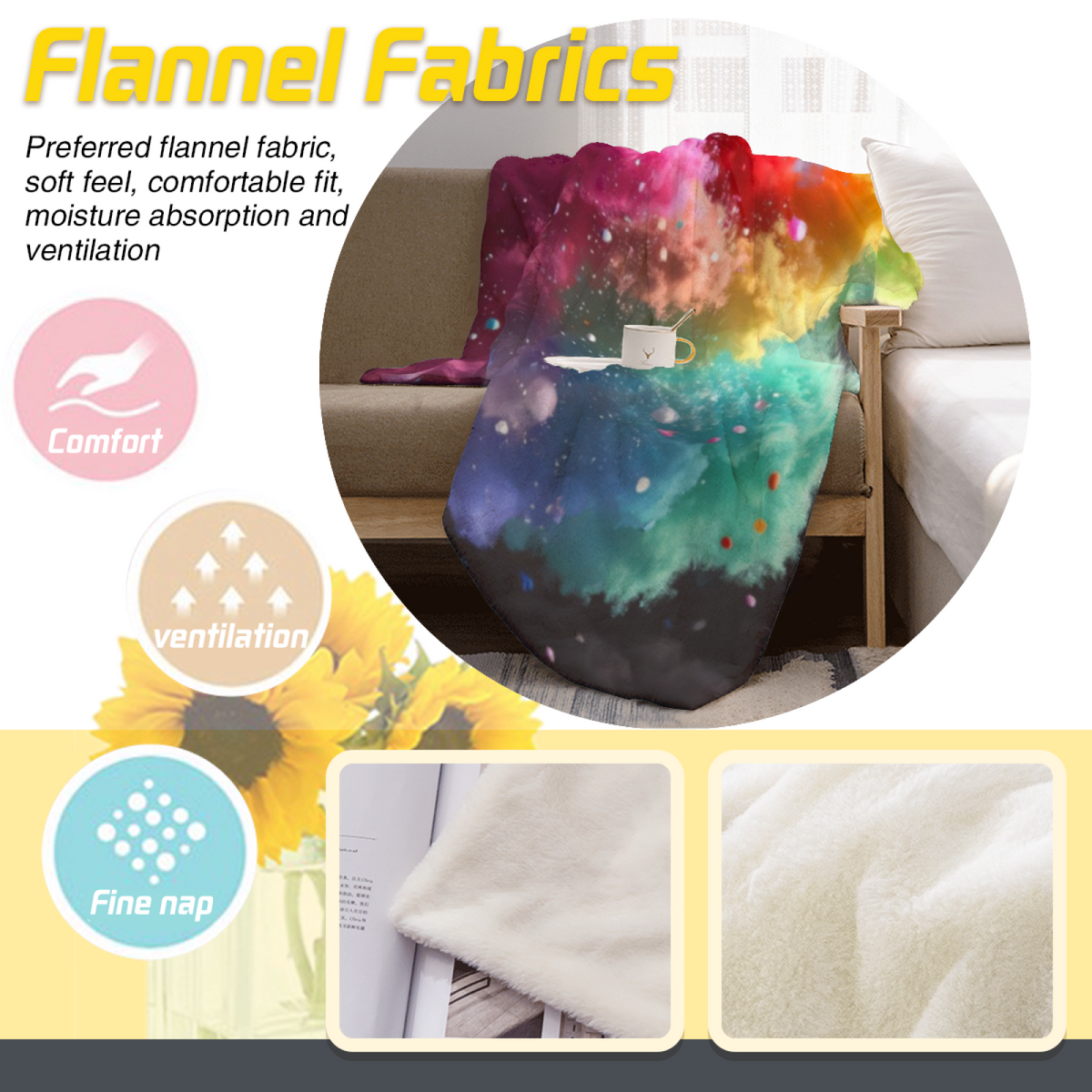 Wildwood Sanctuary Rich Multicolor Modern Art Decorative Flannel Blanket