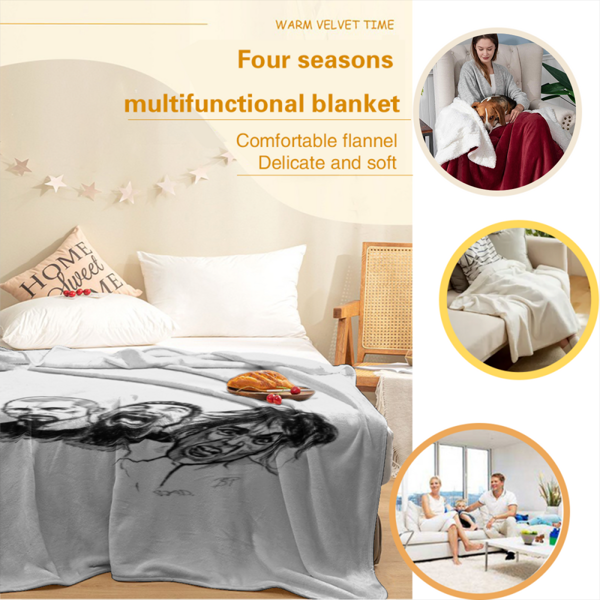 Breezy Lagoon Home Accent Soft Flannel Blanket ¨C Warm Coral