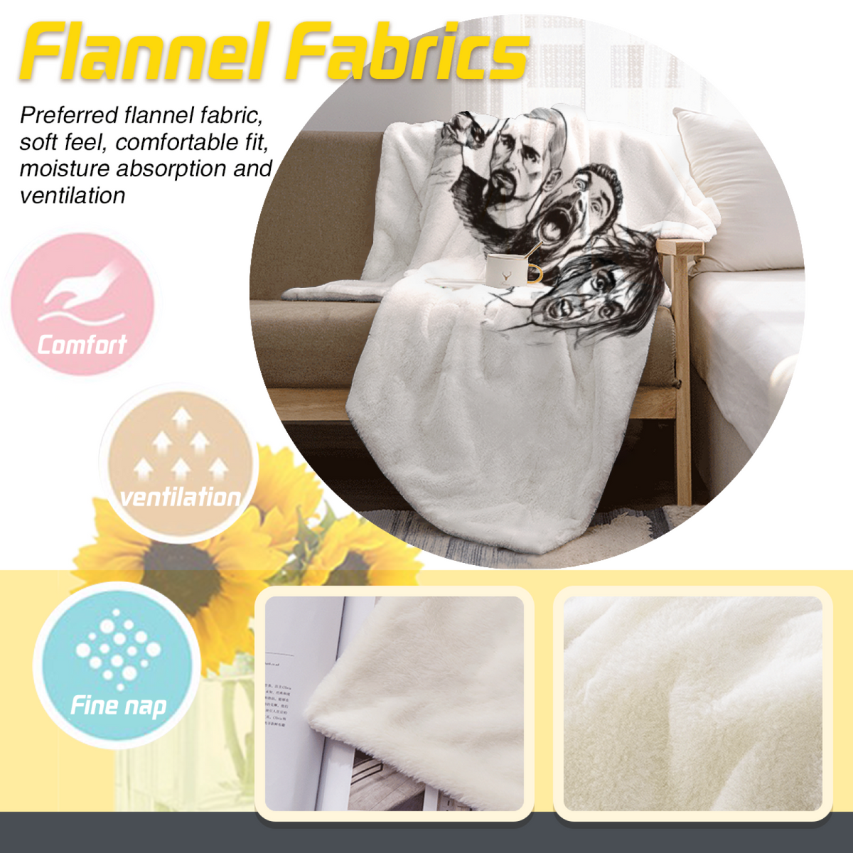 Breezy Lagoon Home Accent Soft Flannel Blanket ¨C Warm Coral