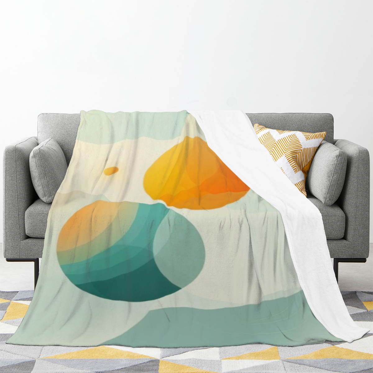 Harbor Petal Soft Neutral Dreamy Soft Flannel Blanket