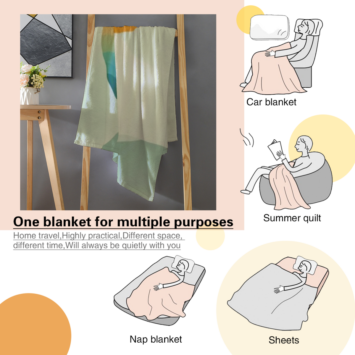Harbor Petal Soft Neutral Dreamy Soft Flannel Blanket