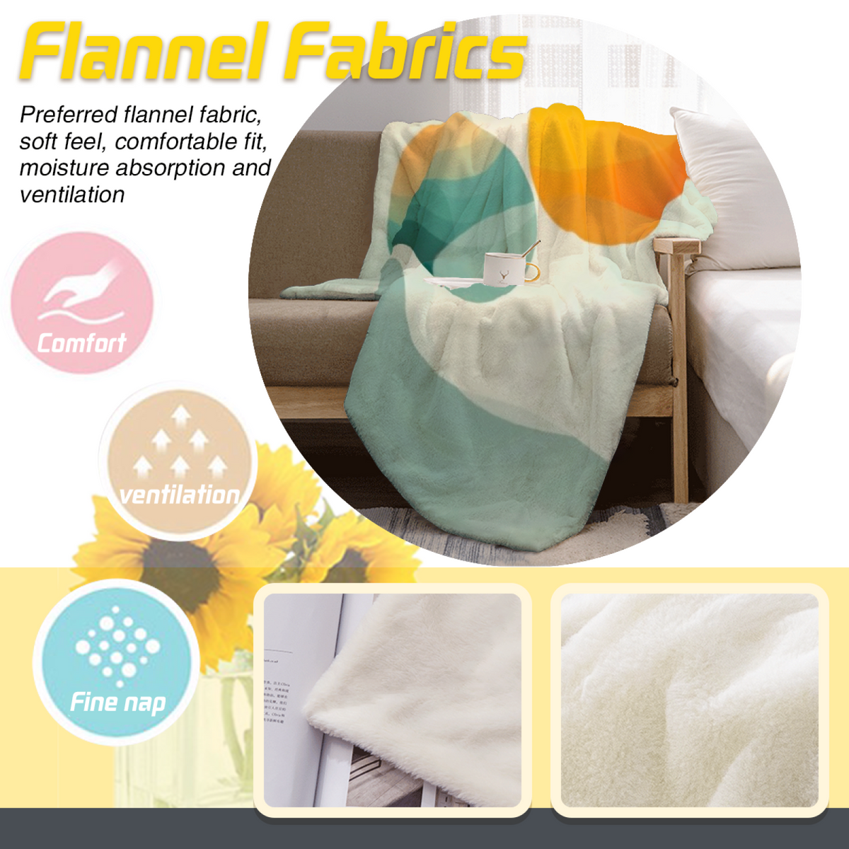 Harbor Petal Soft Neutral Dreamy Soft Flannel Blanket