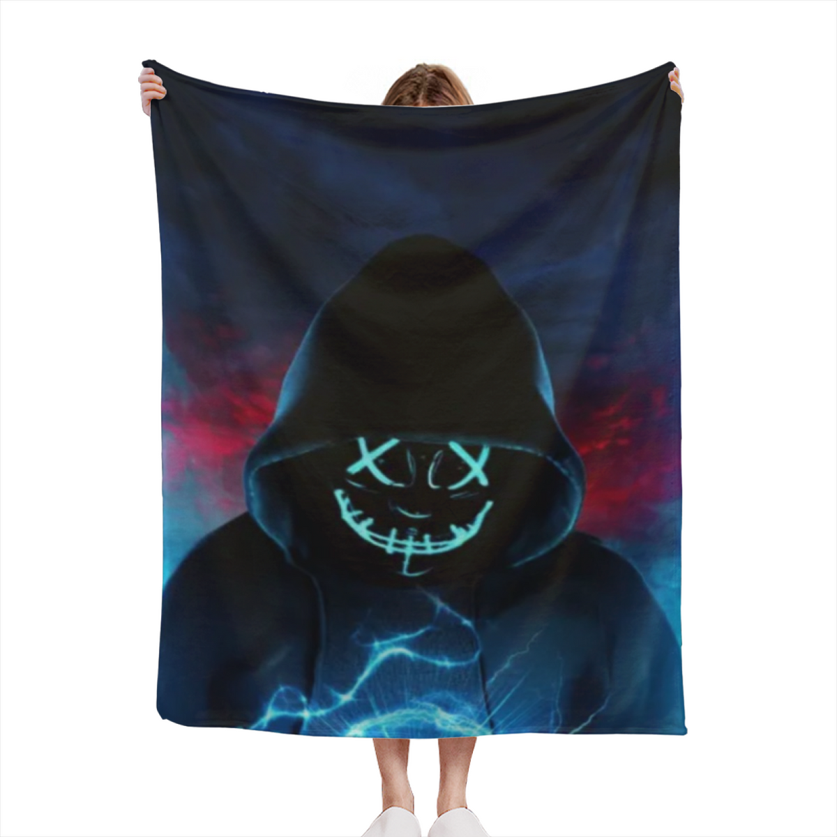 Oceanic & Jubilee Playful Graphic Plush Flannel Throw