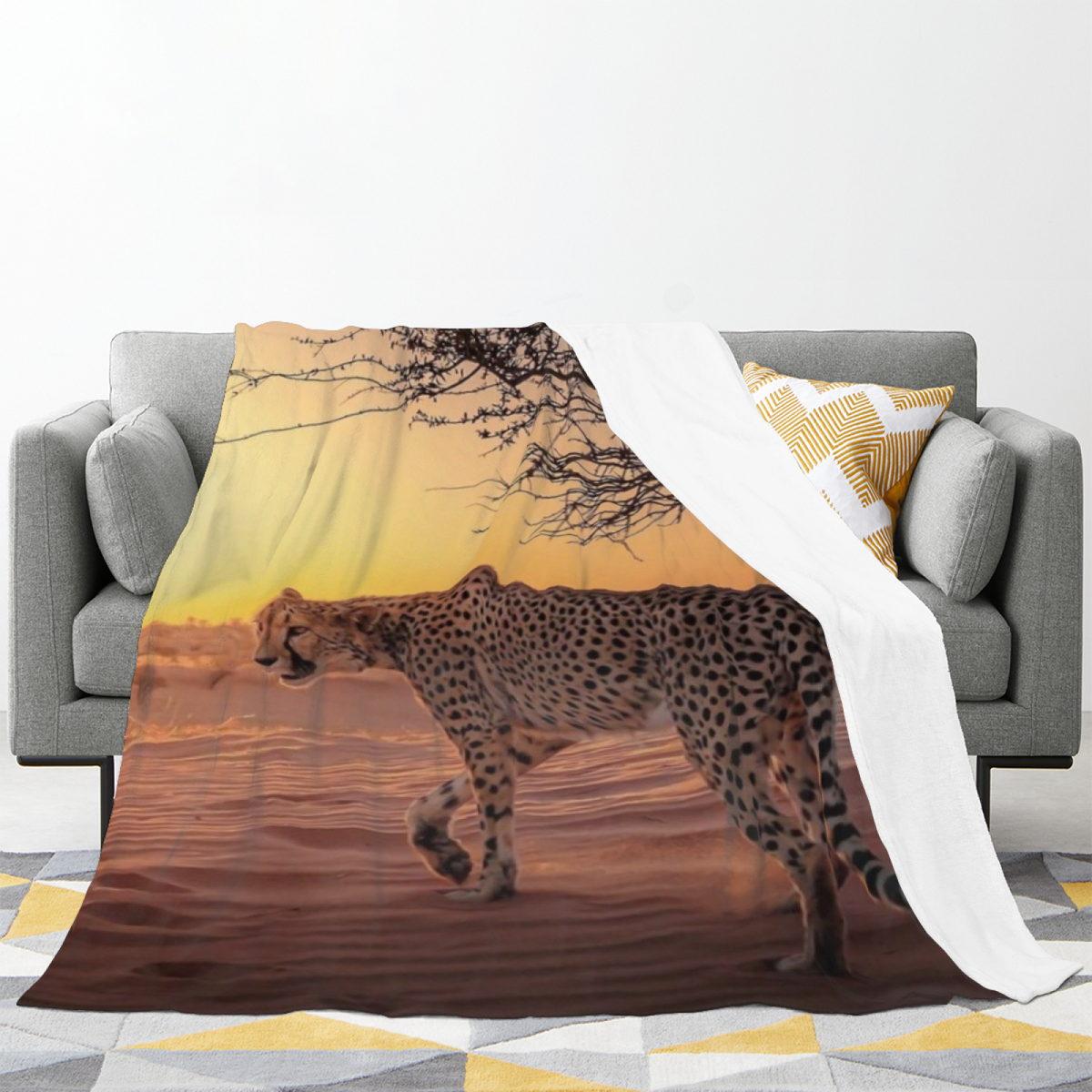Lagoon Trail Earthy Multicolor Artistic Decorative Flannel Blanket