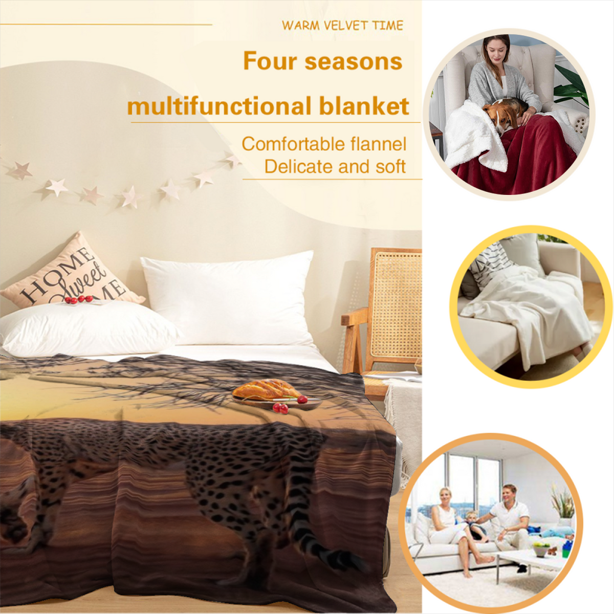 Lagoon Trail Earthy Multicolor Artistic Decorative Flannel Blanket