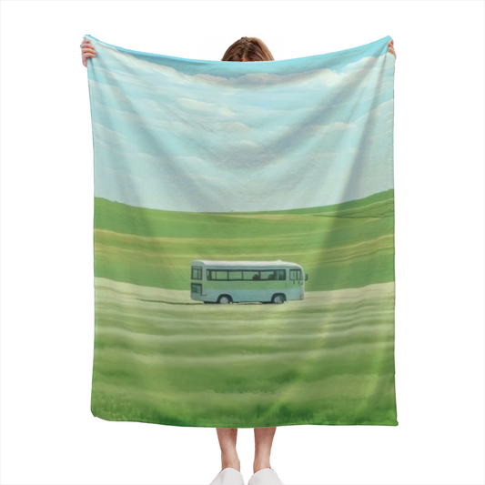Flannel Throw Blanket with Seaside Treasure Cozy Cottage Artwork