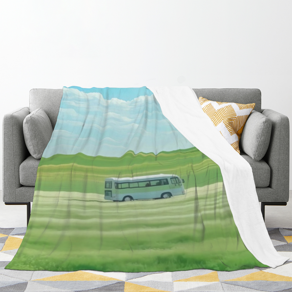 Flannel Throw Blanket with Seaside Treasure Cozy Cottage Artwork