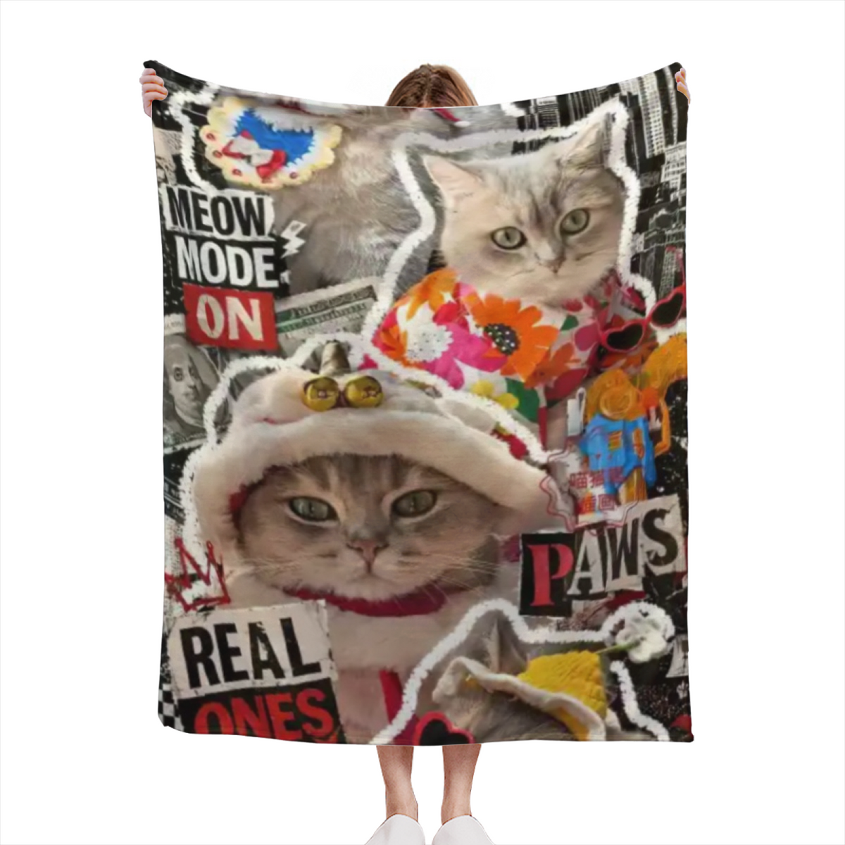 Pastel Multicolor Whimsical Decor Plush Flannel Throw ¨C Cosmic Whisper Edition