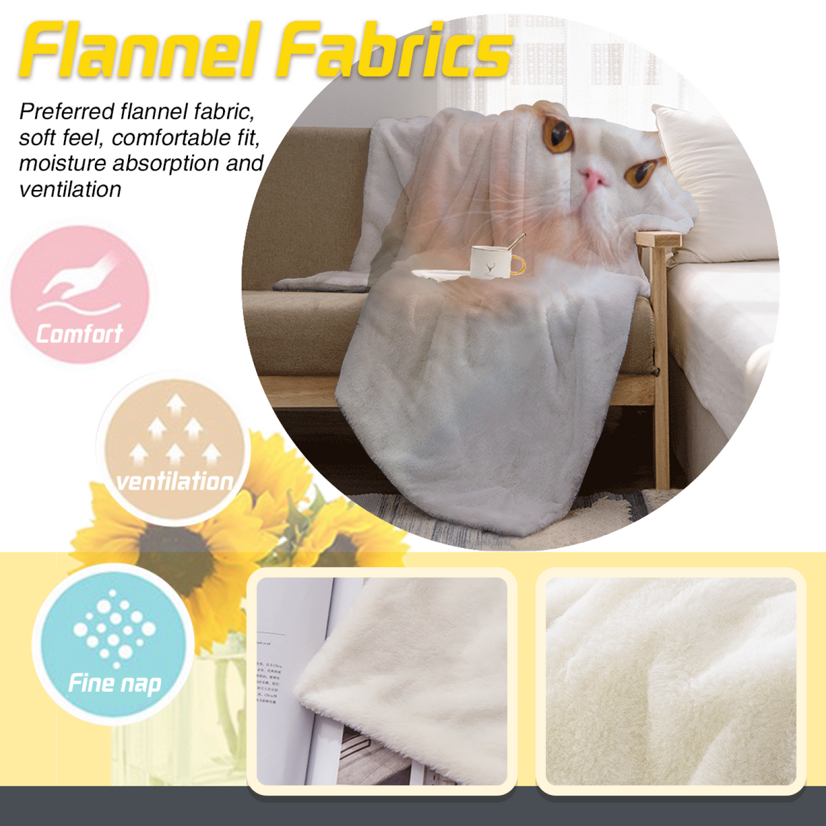 Pebble Vista Soft Neutral Contemporary All-Season Flannel Blanket