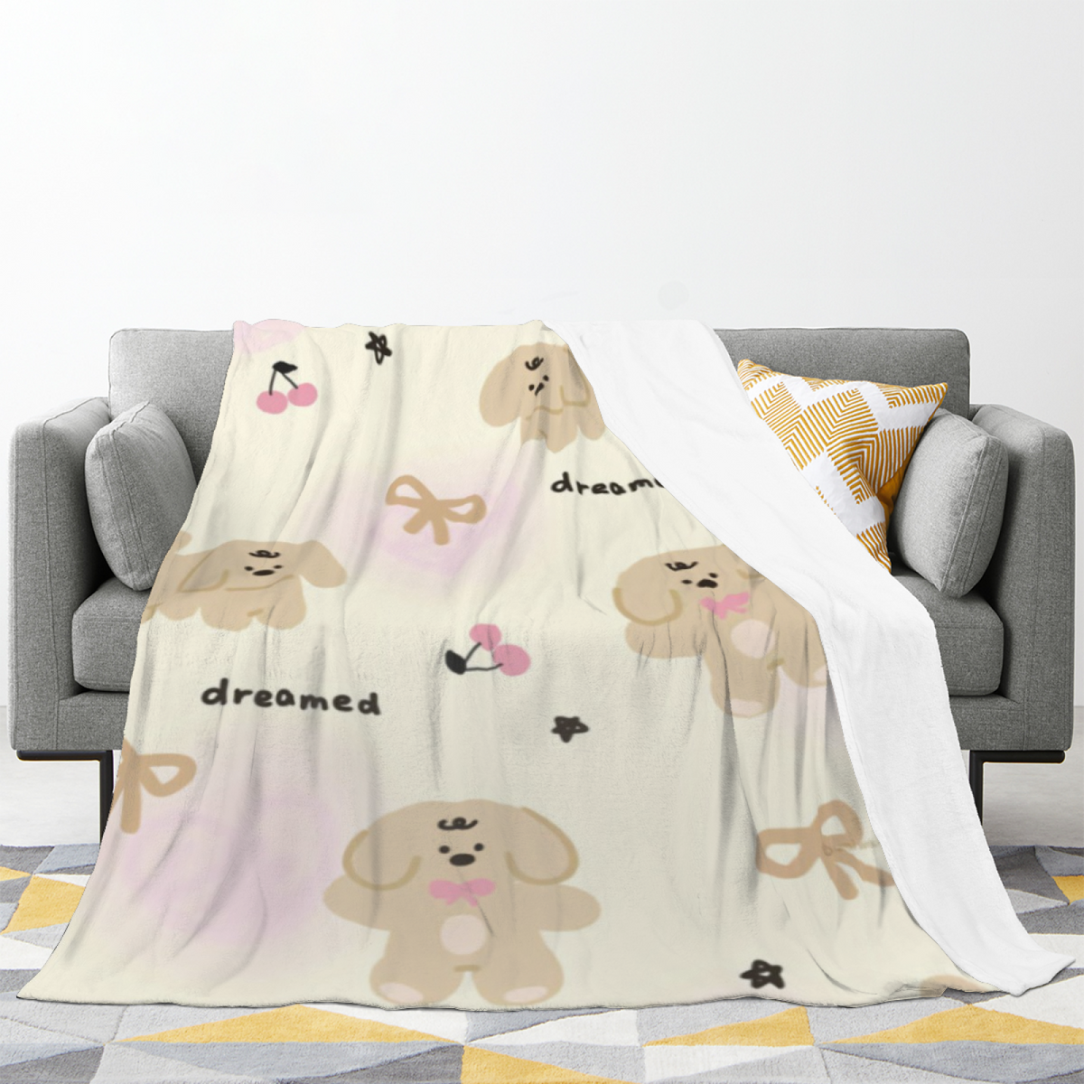 Eclectic Ivory Zephyr Muse All-Season Flannel Blanket