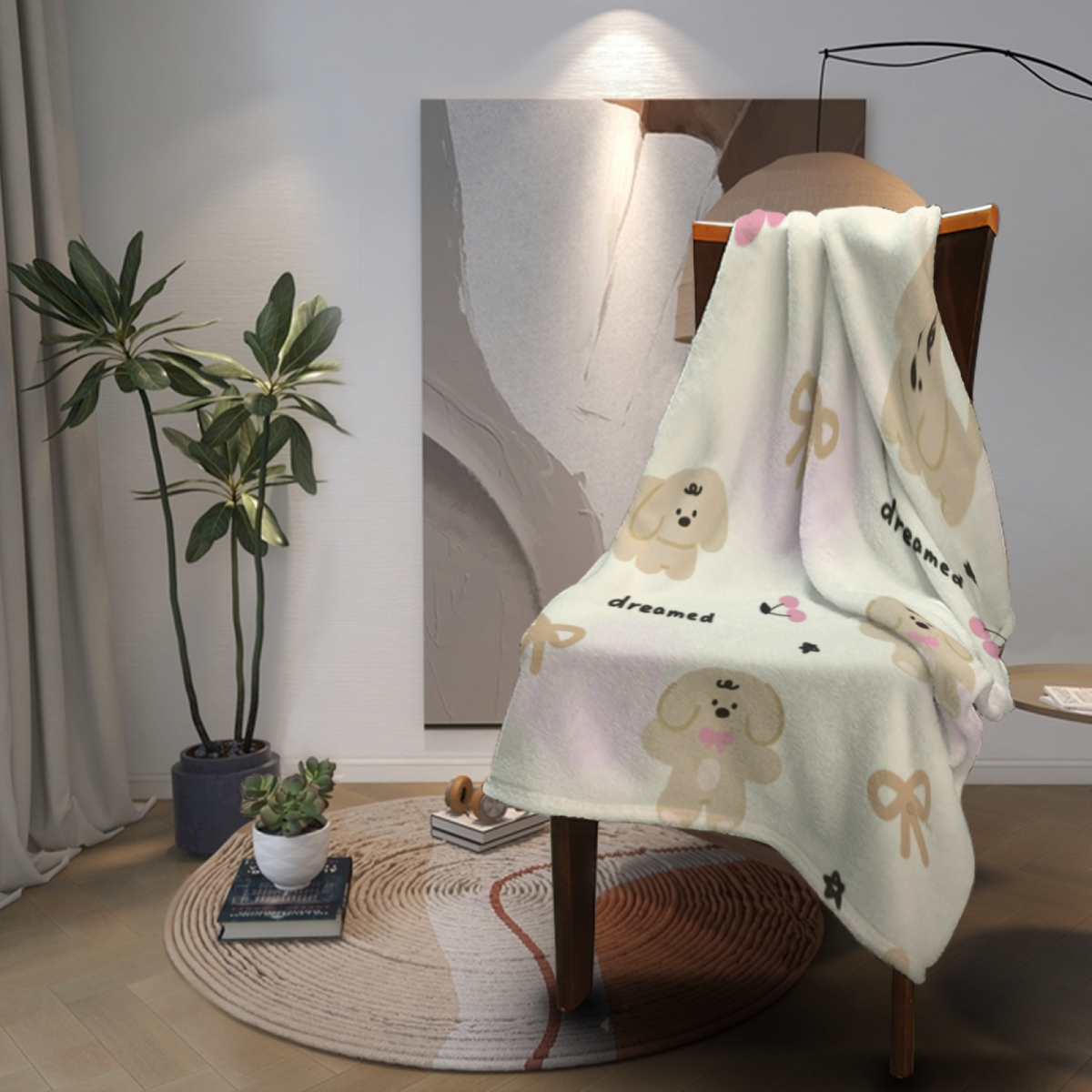 Eclectic Ivory Zephyr Muse All-Season Flannel Blanket